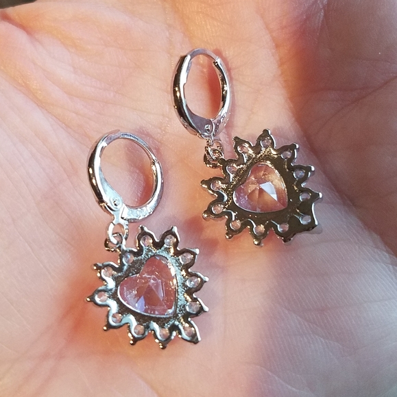 Swarovski Elements 925 Sterling Silver Heart Earrings NEW - Picture 9 of 15